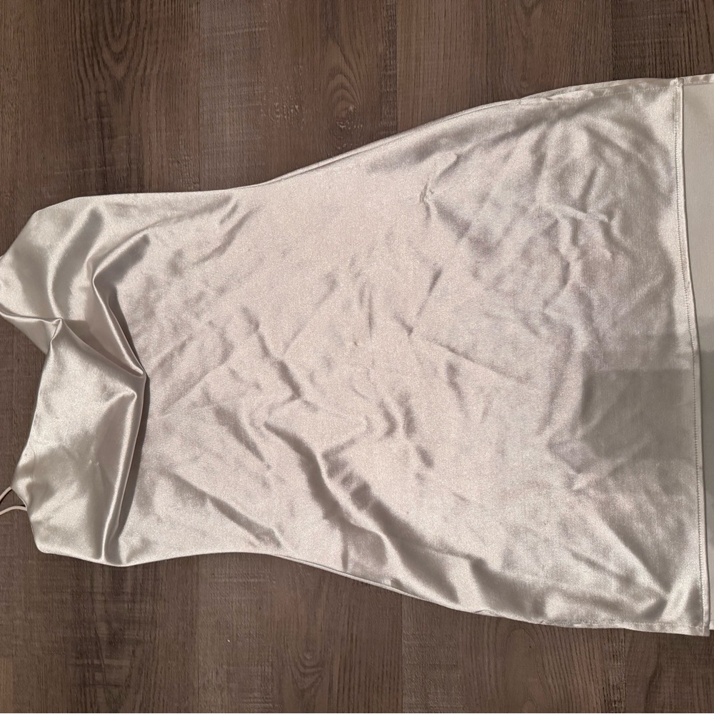 Elegant Cream Satin Slip Dress